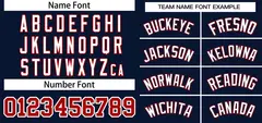 Navy White-Red Classic Two-Button Softball Jersey 3