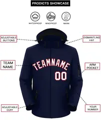 Navy White-Red Classic Waterproof Jacket 2
