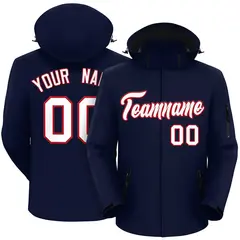 Navy White-Red Classic Waterproof Jacket 1