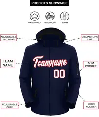 Navy White-Red Classic Waterproof Jacket 2