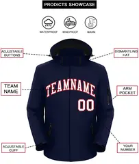 Navy White-Red Classic Waterproof Jacket 2