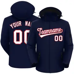 Navy White-Red Classic Waterproof Jacket 1