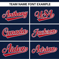 Navy White-Red Color Block Two-Button Softball Jersey 3