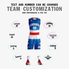 Navy White-Red Double Side Sportswear Basketball Jersey 2