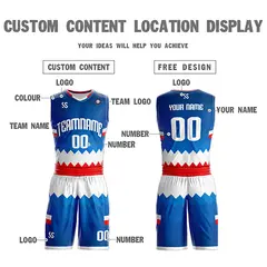 Navy White-Red Double Side Sportswear Basketball Jersey 4