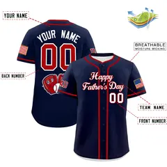 Navy White Red Father's Day Classic Baseball Jersey 2