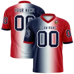 Navy White-Red Gradient Fashion Authentic Football Jersey 1