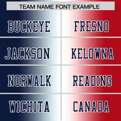Navy White-Red Gradient Fashion Authentic Football Jersey 3