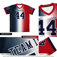 Navy White-Red Gradient Fashion Authentic Football Jersey 5