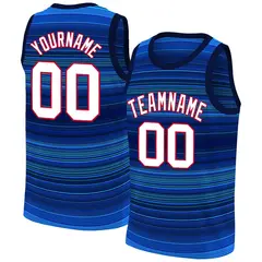 Navy White Red Gradient Fashion Basketball Jersey