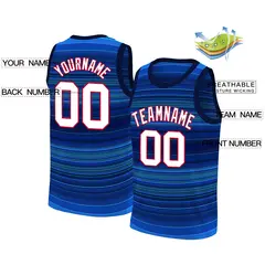 Navy White Red Gradient Fashion Basketball Jersey 2