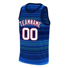 Navy White Red Gradient Fashion Basketball Jersey 3