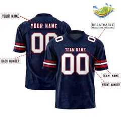 Navy White-Red Graffiti Line Authentic Football Jersey 2