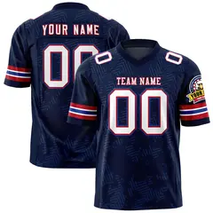 Navy White-Red Graffiti Line Authentic Football Jersey
