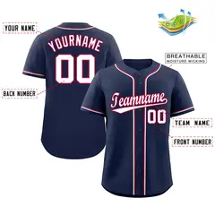 Navy White-Red Hook Classic Authentic Baseball Jersey 2
