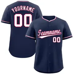 Navy White Red Hook Classic Authentic Baseball Jersey 1