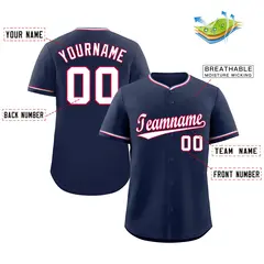 Navy White Red Hook Classic Authentic Baseball Jersey 2
