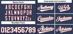 Navy White-Red Stripe Authentic Fashion Baseball Jersey 3