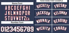 Navy White-Red Stripe Authentic Fashion Baseball Jersey 3