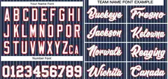 Navy White-Red Stripe Authentic Fashion Baseball Jersey 3