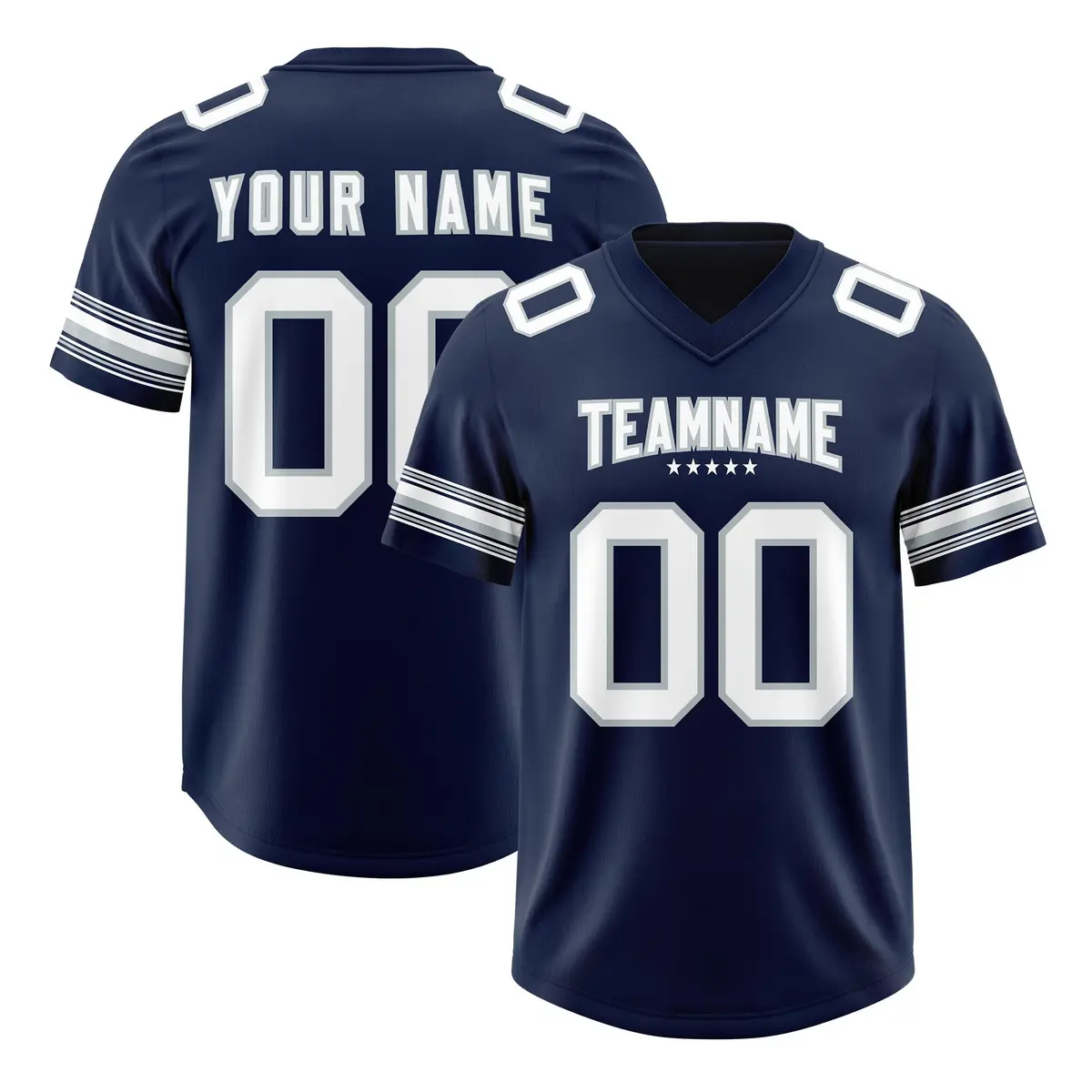 Navy White Retro Sleeve Line Authentic Football Jersey