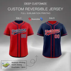 Navy White Reversible Baseball Jersey Moisture-Wicking 2