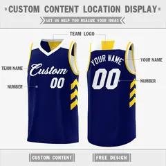 Navy White Reversible Double Side Basketball Jersey 4