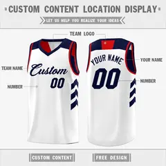 Navy White Reversible Double Side Basketball Jersey 4