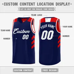 Navy White Reversible Double Side Basketball Jersey 5