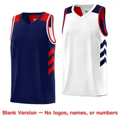 Navy White Reversible Double Side Basketball Jersey 7