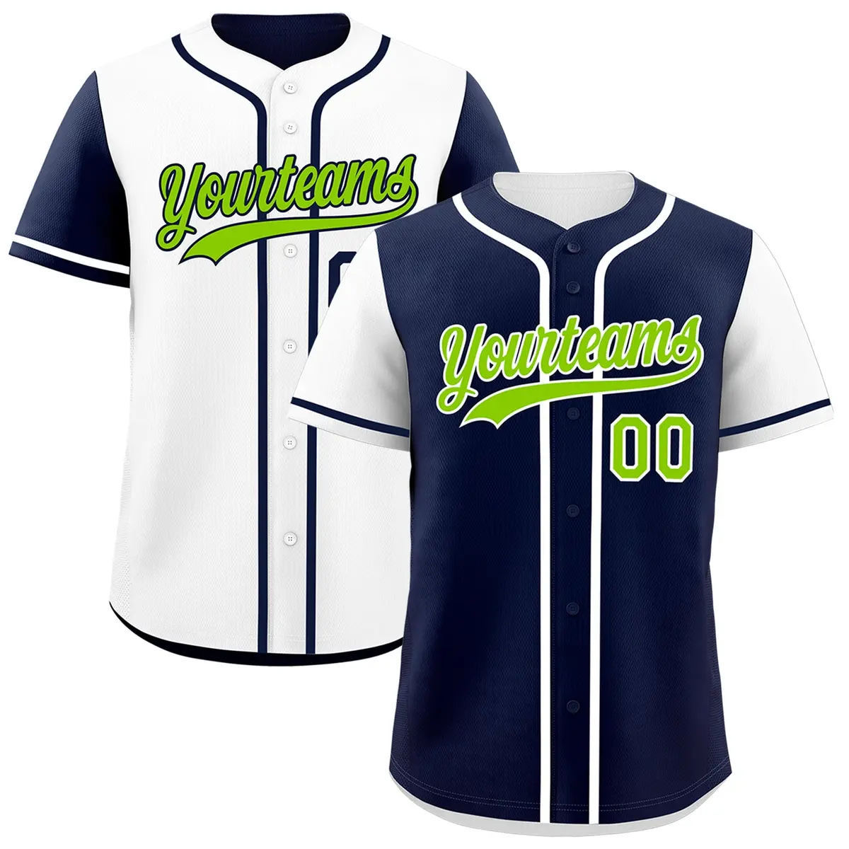 Navy White Reversible Raglan Baseball Jersey
