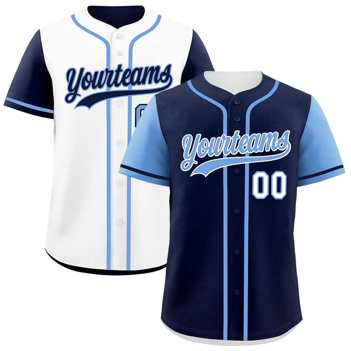 Navy White Reversible Raglan Baseball Jersey