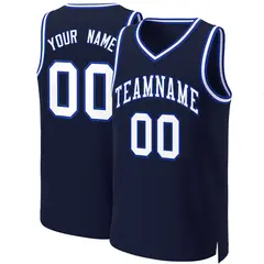 Navy White-Royal Classic Basketball Jersey 1
