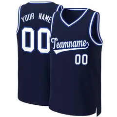 Navy White-Royal Classic Basketball Jersey 1