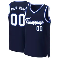 Navy White-Royal Classic Basketball Jersey 1