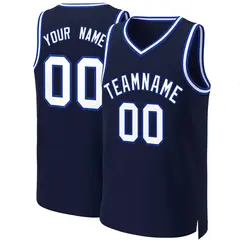 Navy White-Royal Classic Basketball Jersey 1