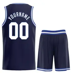 Navy White-Royal Classic Sets Basketball Uniform Jersey 2