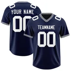 Navy White Square Neckline Classic Authentic Football Jersey