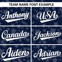 Navy White Star Graffiti Authentic Baseball Jersey 3