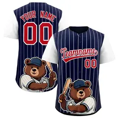 Navy White Stripe Animals Graffiti Raglan Baseball Jersey 1