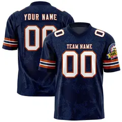 Navy White-Texas Orange Graffiti Line Football Jersey 1