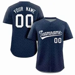 Navy White Texture Graffiti Baseball Jersey