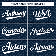 Navy White Texture Graffiti Baseball Jersey 3