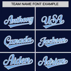 Navy White Thick Stripes Star Pattern Baseball Jersey 3