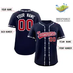 Navy White Thorns Ribbed Classic Authentic Baseball Jersey 2