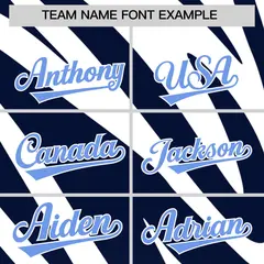 Navy White Tiger Stripe Gradient Baseball Jersey 3