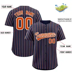 Navy White Tricolor Stripe Fashion Baseball Jersey 2