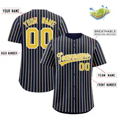 Navy White Tricolor Stripe Fashion Baseball Jersey 2