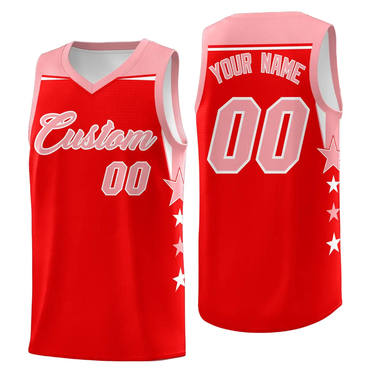 Navy White Two Tone Side Star Color Block Sublimation Printed Basketball Jersey