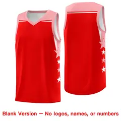 Navy White Two Tone Side Star Color Block Sublimation Printed Basketball Jersey 6